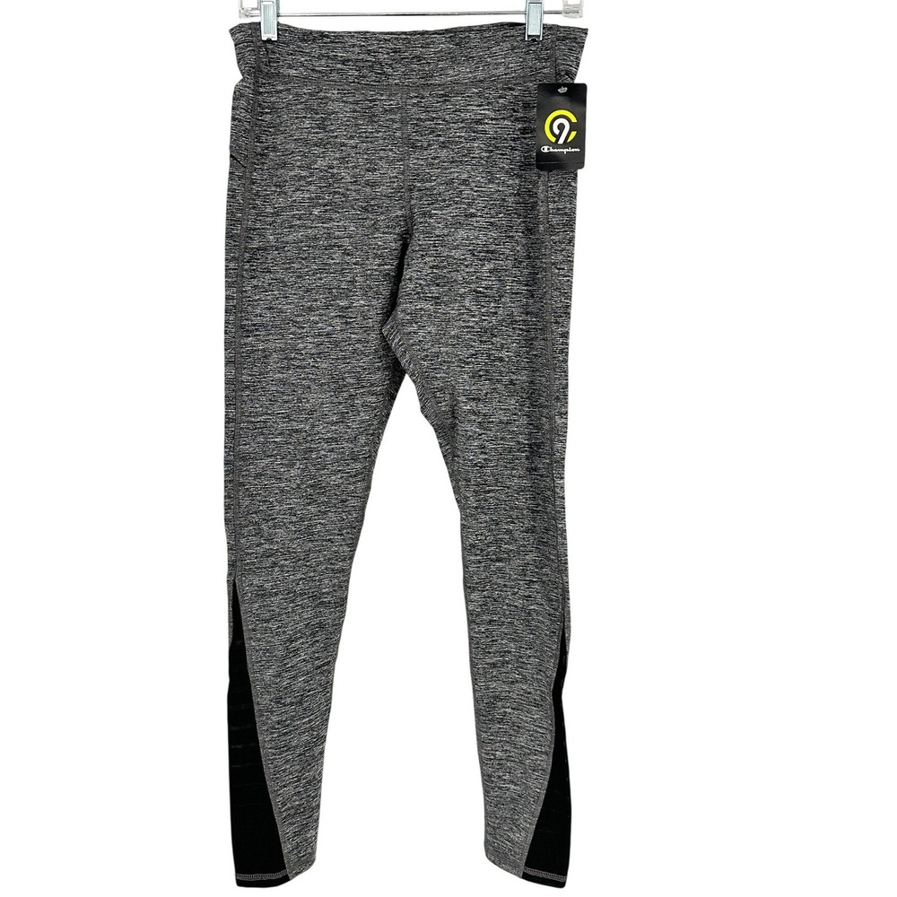 C9 Champion Running Leggings Women L Ebony Heather Reflective Duo Dry+
